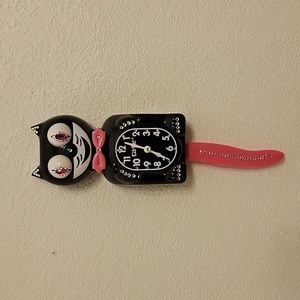 Jeweled Kit-Cat Klock clock SUPER RARE with pink bowtie & tail
